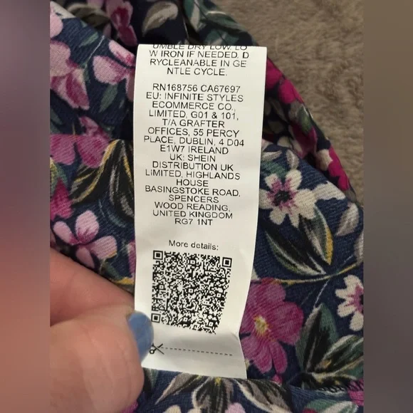 NWT Moody Floral Midi Dress - Black and Pink - Picture 8 of 8